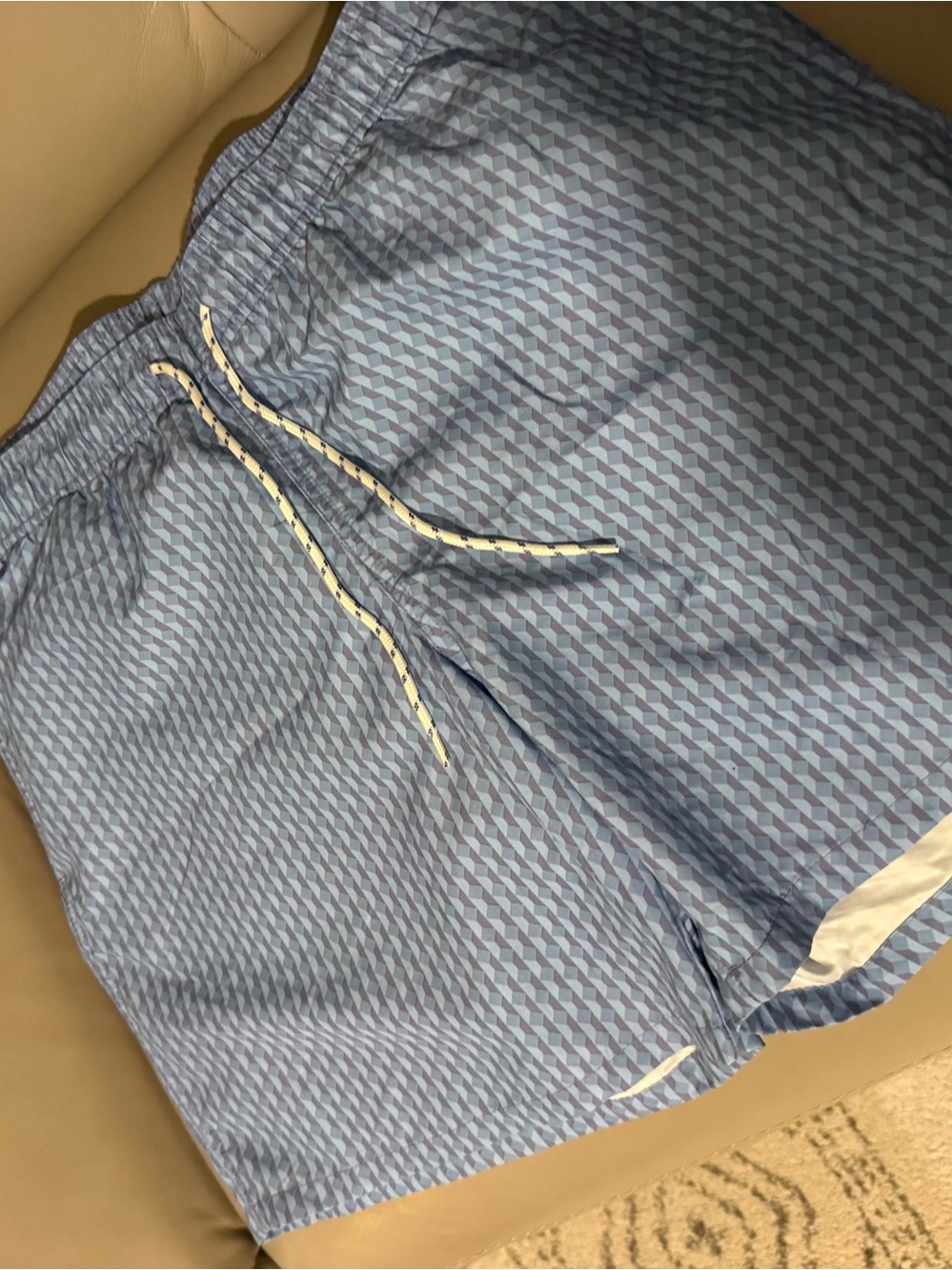 Goodfellow & Co Light Blue Geometric Athletic Shorts